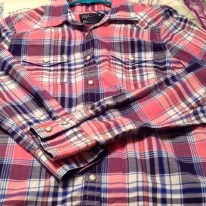 Blue/Pink button down plaid shirt